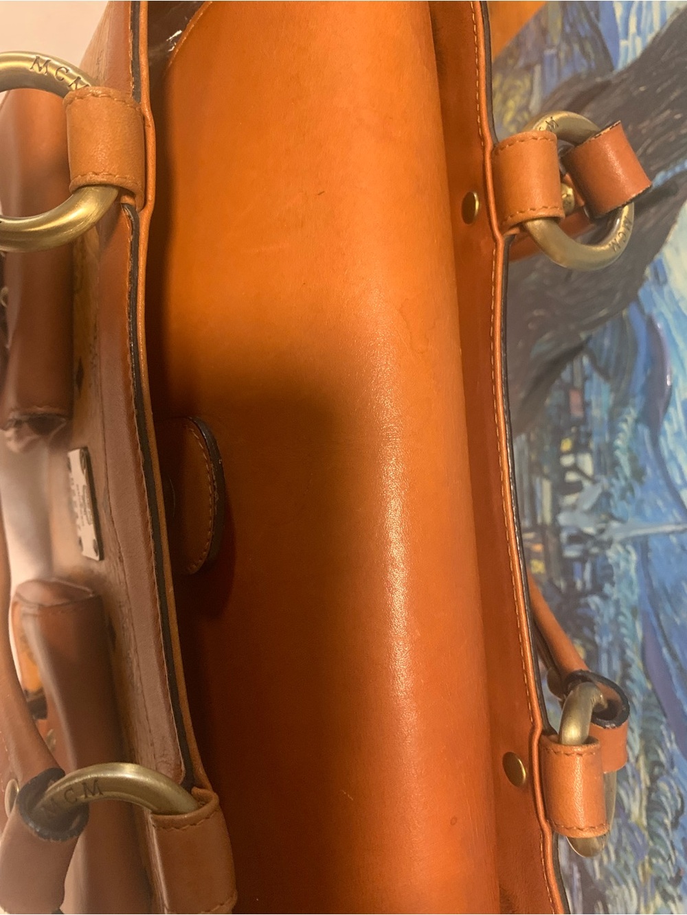 MCM Cognac handbag / shoulder bag limited Edition with COA - Picture 9 of 14
